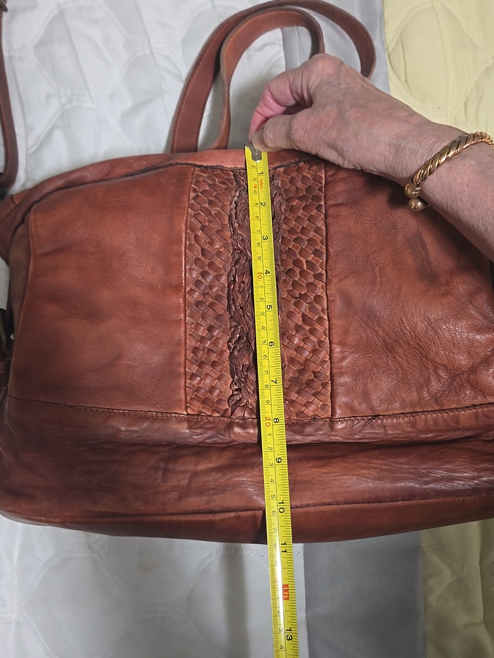 Idyllwind Braided Front Leather Shoulder Bag - Brown - Picture 11 of 13